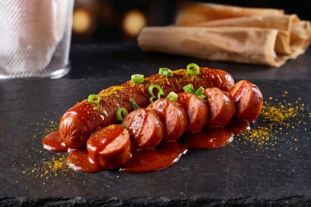Currywurst von Flavor Factory mit fruchtig-würziger Currysauce und Currypulver